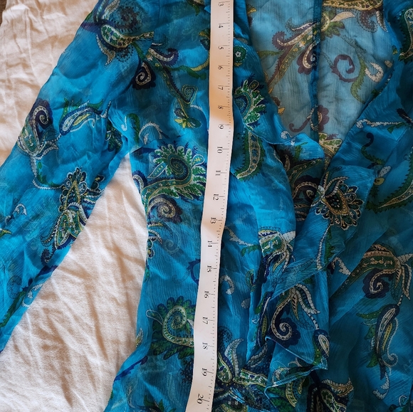 Silk, poly. sheer wrap cardigan, Laundry by Shelli Segal - Picture 4 of 9